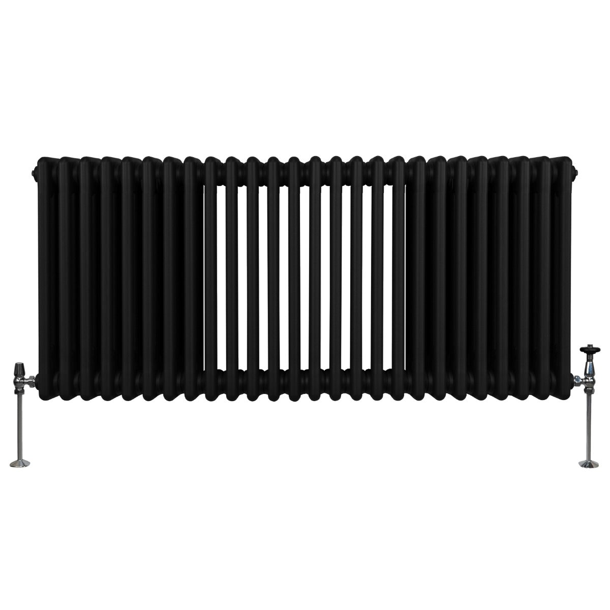 Traditionell 3-kolumns radiator - 600 x 1192 mm – Svart