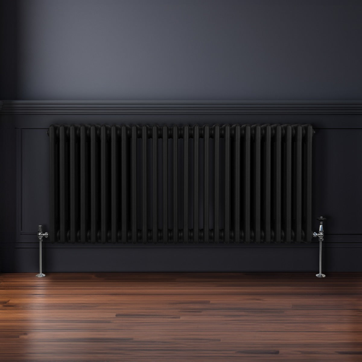 Traditionell 3-kolumns radiator - 600 x 1192 mm – Svart