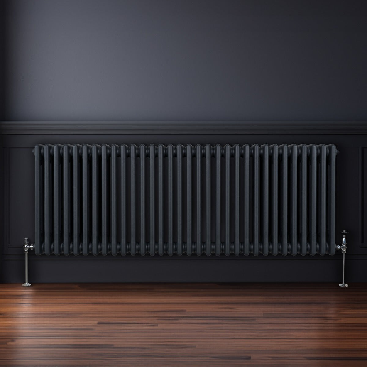 Traditionell 3-kolumns radiator - 600 x 1462 mm – Antracitgrå