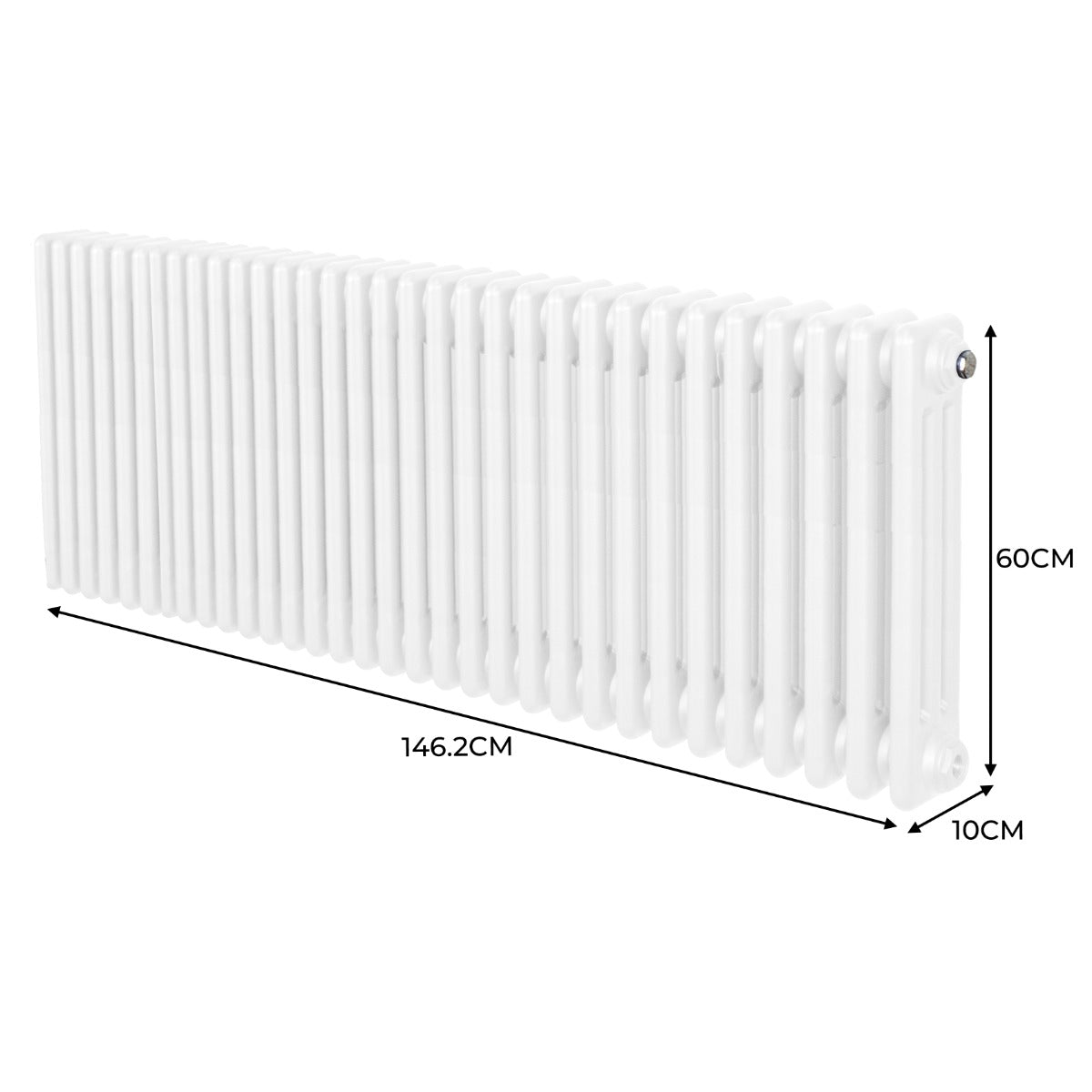 Traditionell 3-kolumns radiator - 600 x 1462 mm – Vit