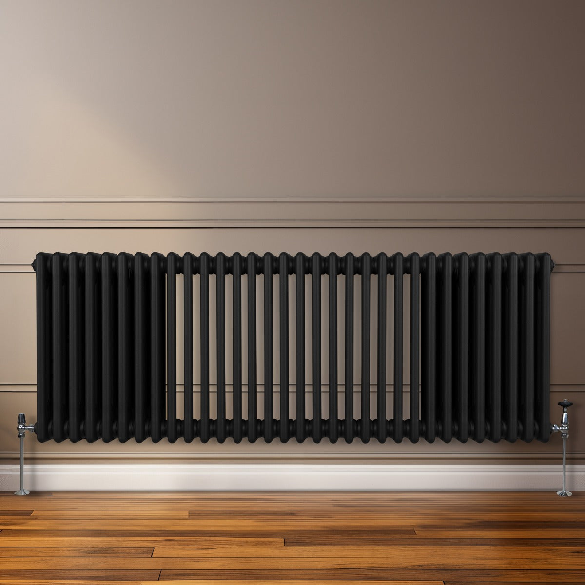 Traditionell 3-kolumns radiator - 600 x 1462 mm – Svart