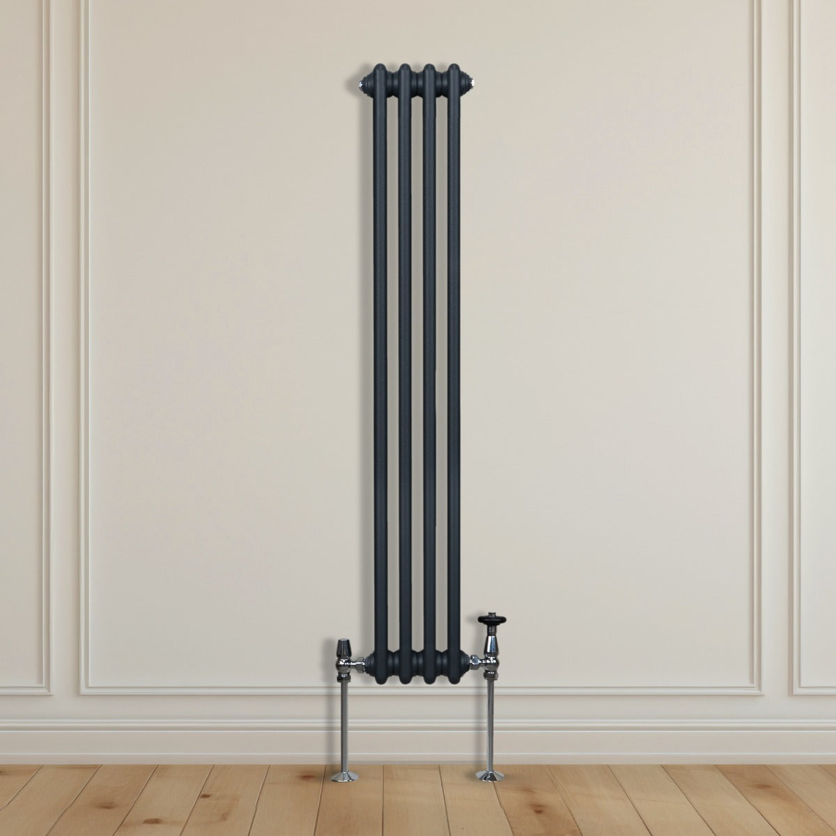 Traditionell 3-kolumns radiator - 1500 x 202 mm – Antracitgrå