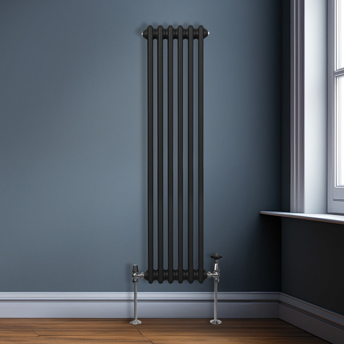 Traditionell 3-kolumns radiator - 1500 x 292 mm – Svart