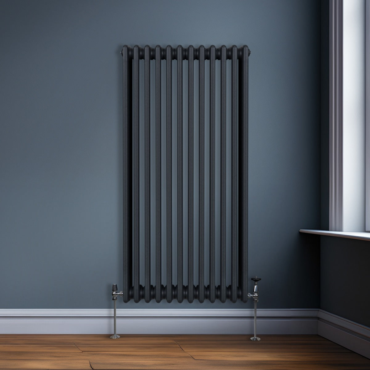 Traditionell 3-kolumns radiator - 1500 x 562 mm – Antracitgrå