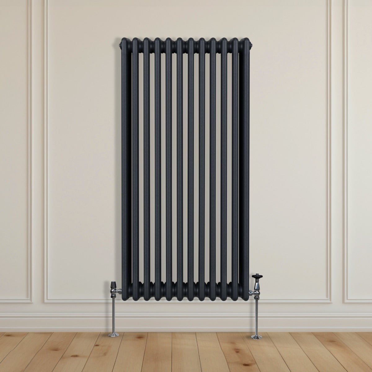 Traditionell 3-kolumns radiator - 1500 x 562 mm – Antracitgrå