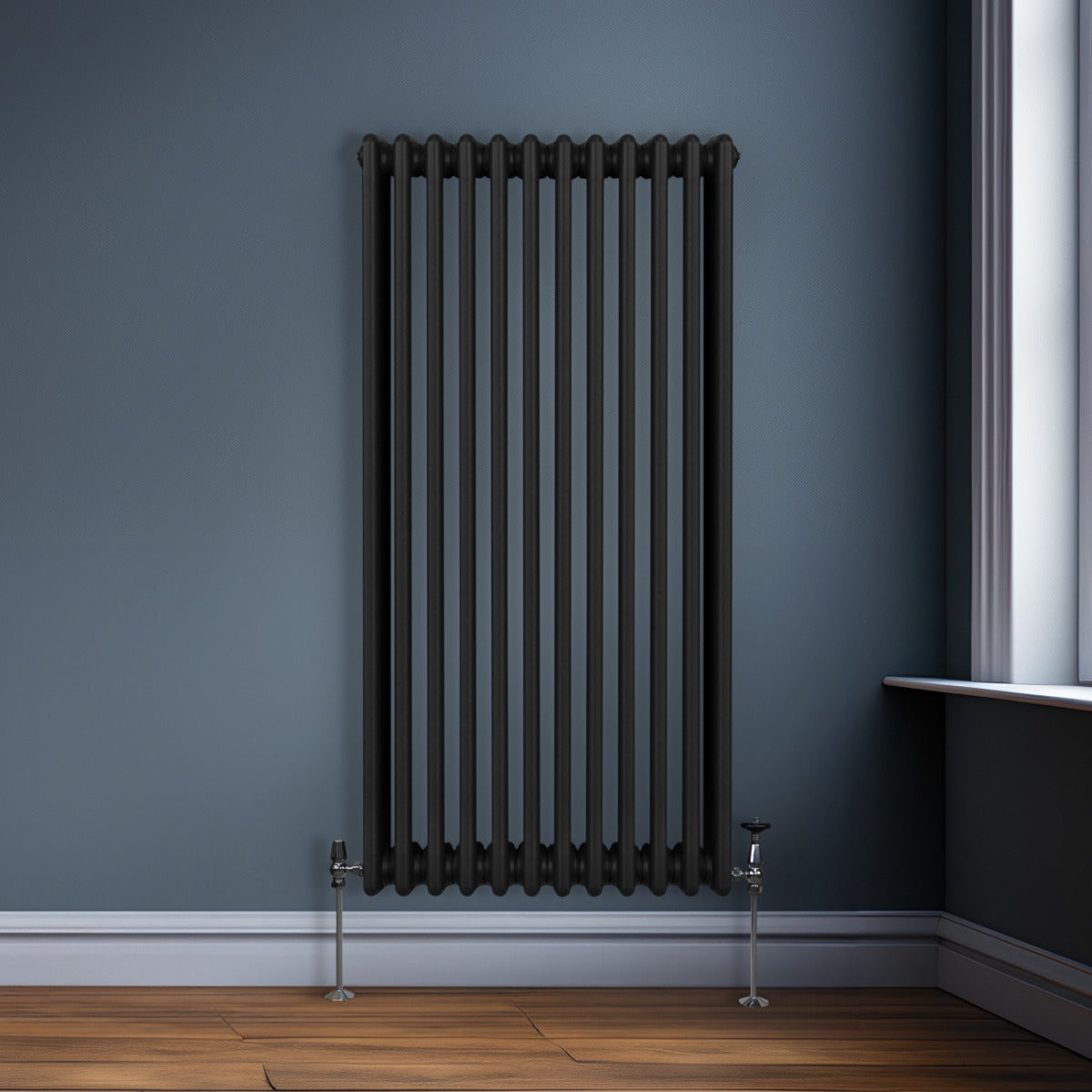 Traditionell 3-kolumns radiator - 1500 x 562 mm – Svart