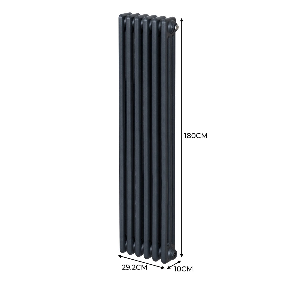 Traditionell 3-kolumns radiator - 1800 x 292 mm – Antracitgrå