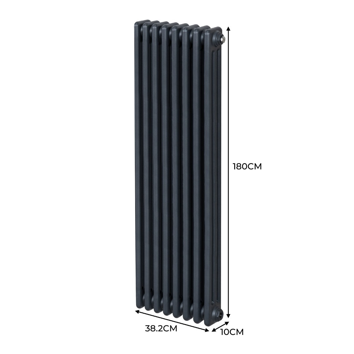 Traditionell 3-kolumns radiator - 1800 x 382 mm – Antracitgrå