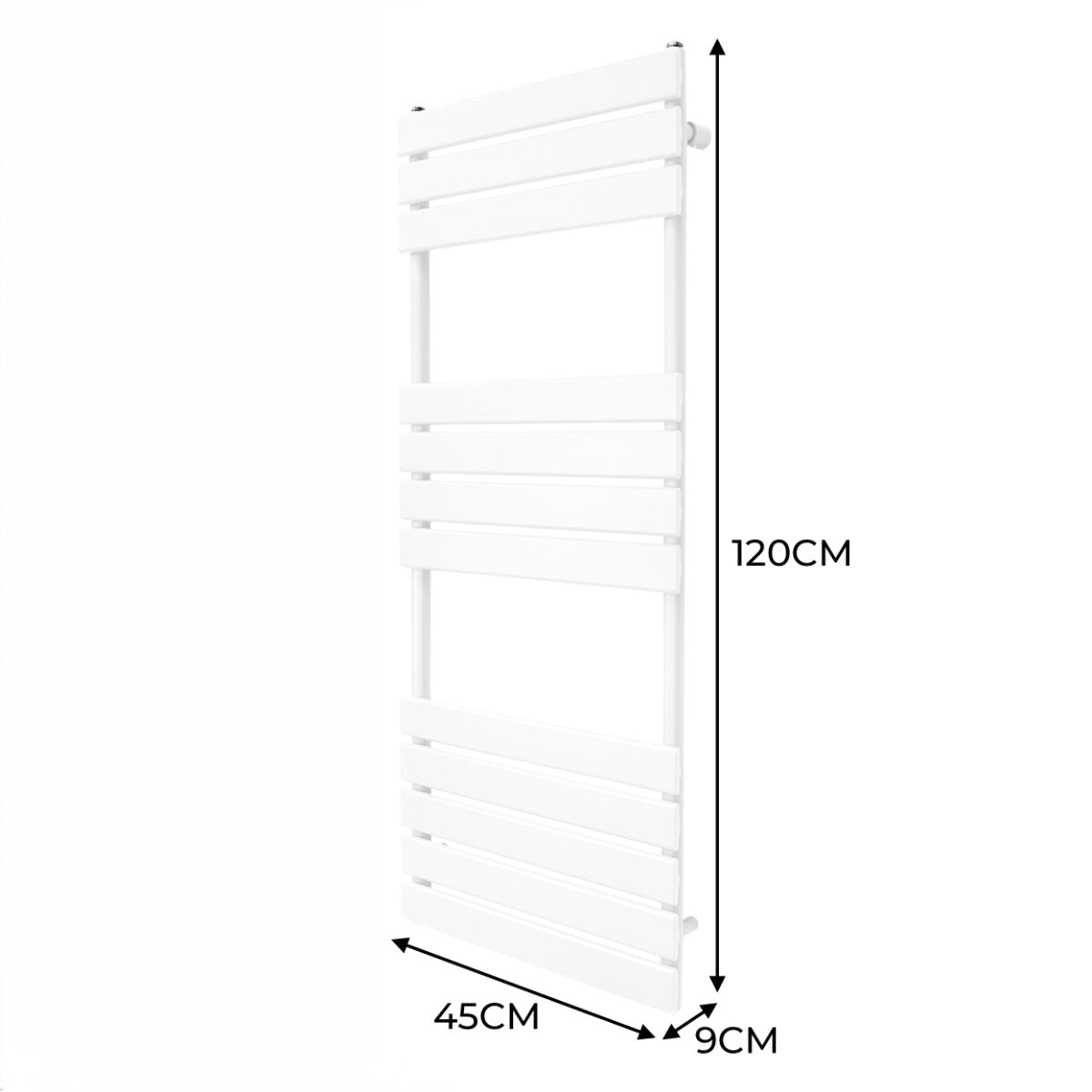 Handdukstork med Platta Paneler - 1200mm x 450mm - Vit