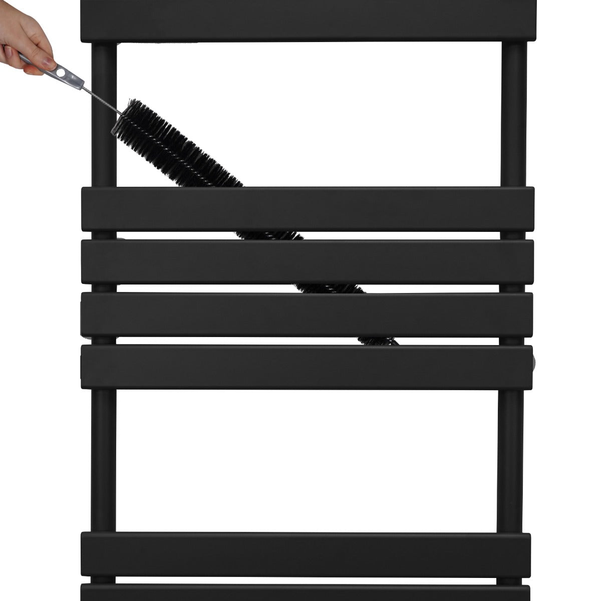 Handdukstork med Platta Paneler - 1200mm x 450mm - Svart