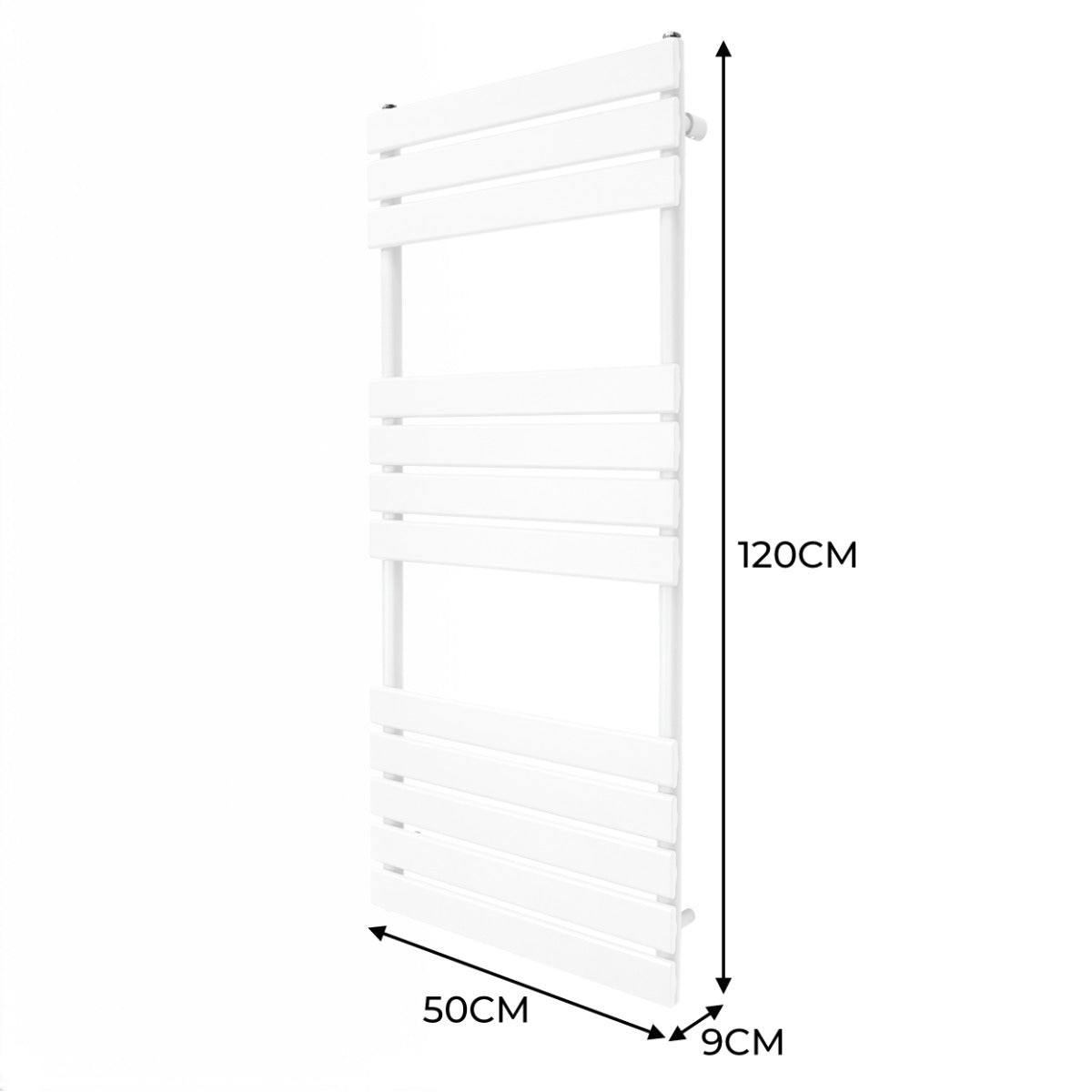 Handdukstork med Platta Paneler - 1200mm x 500mm - Vit