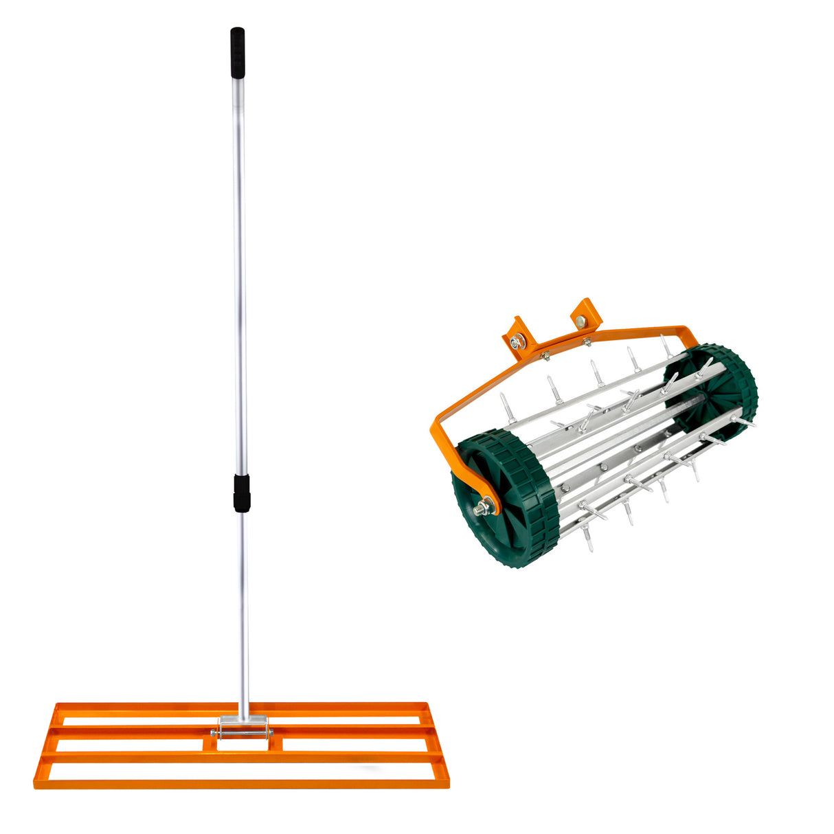100 cm Gräsutjämnare och Gräsmatteluftare – Orange