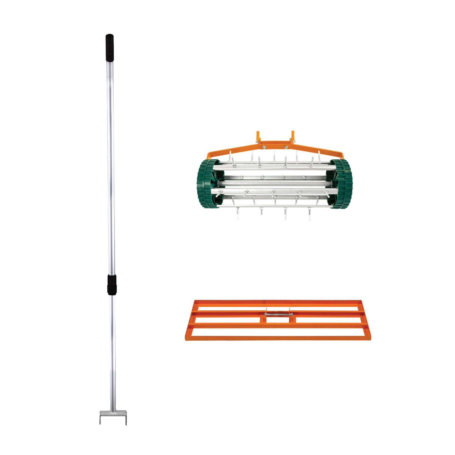 100 cm Gräsutjämnare och Gräsmatteluftare – Orange