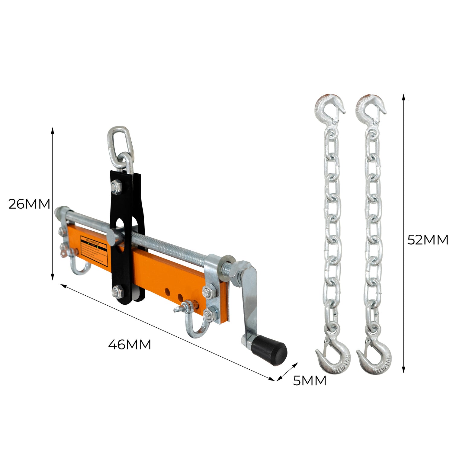 Set med hydraulisk motorlyft på 1 ton och lastbalanserare
