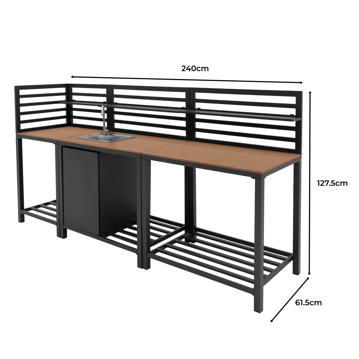 Utekök i Aluminium och Trä – 3 Delar