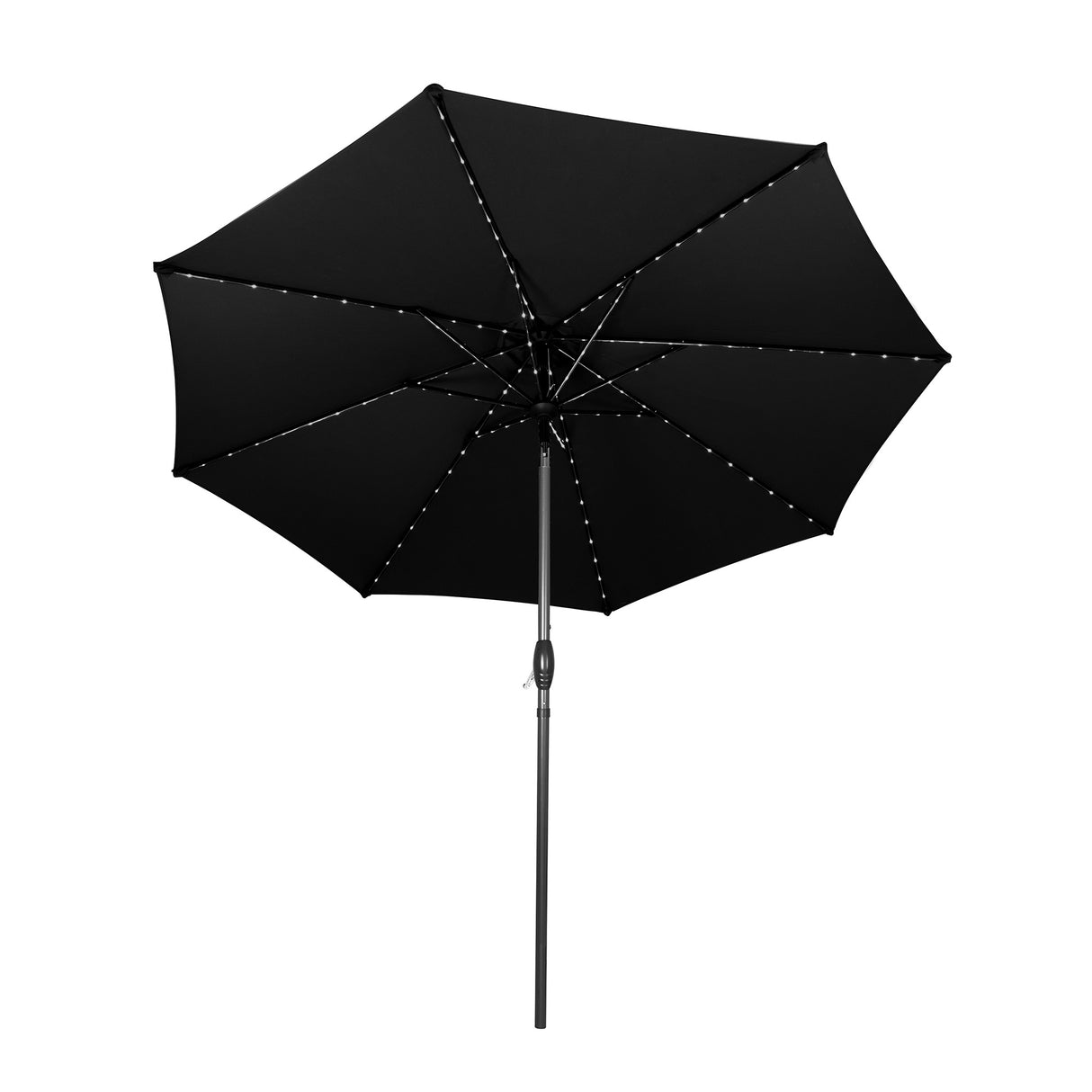 Lutbart LED-Parasoll 2,7 m – Svart
