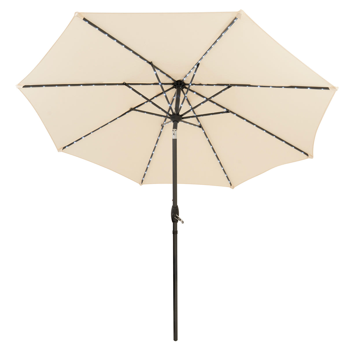 Lutbart LED-Parasoll 2,7 m – Krämvit