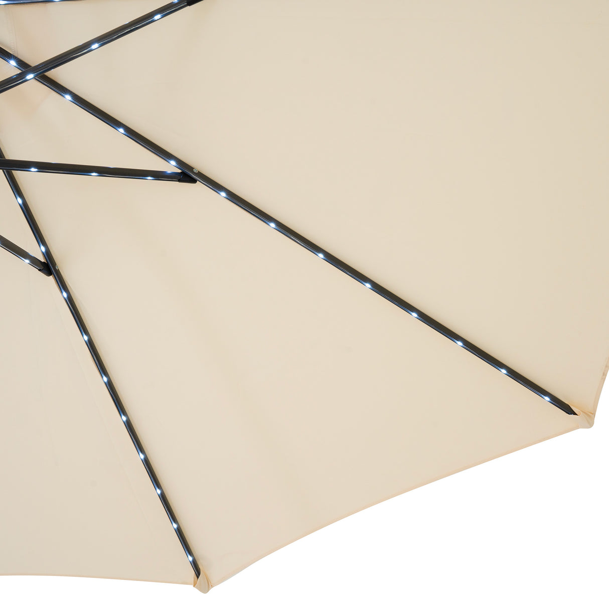 Lutbart LED-Parasoll 2,7 m – Krämvit