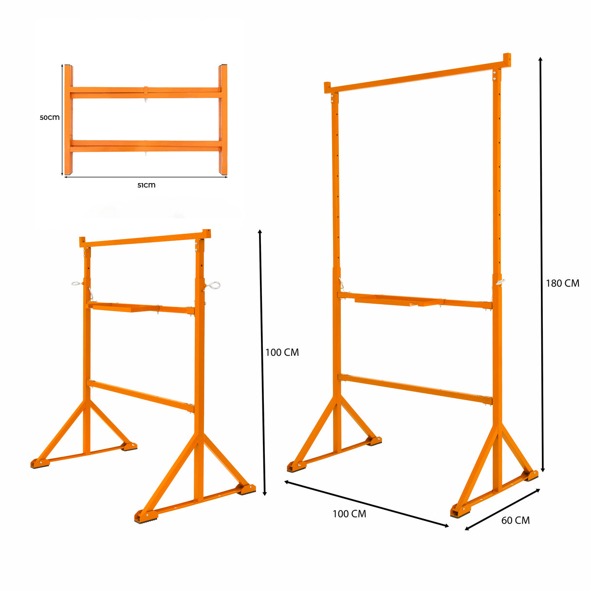 Arbetsbockar 4-pack och Murbrukställ 50 cm 5-pack