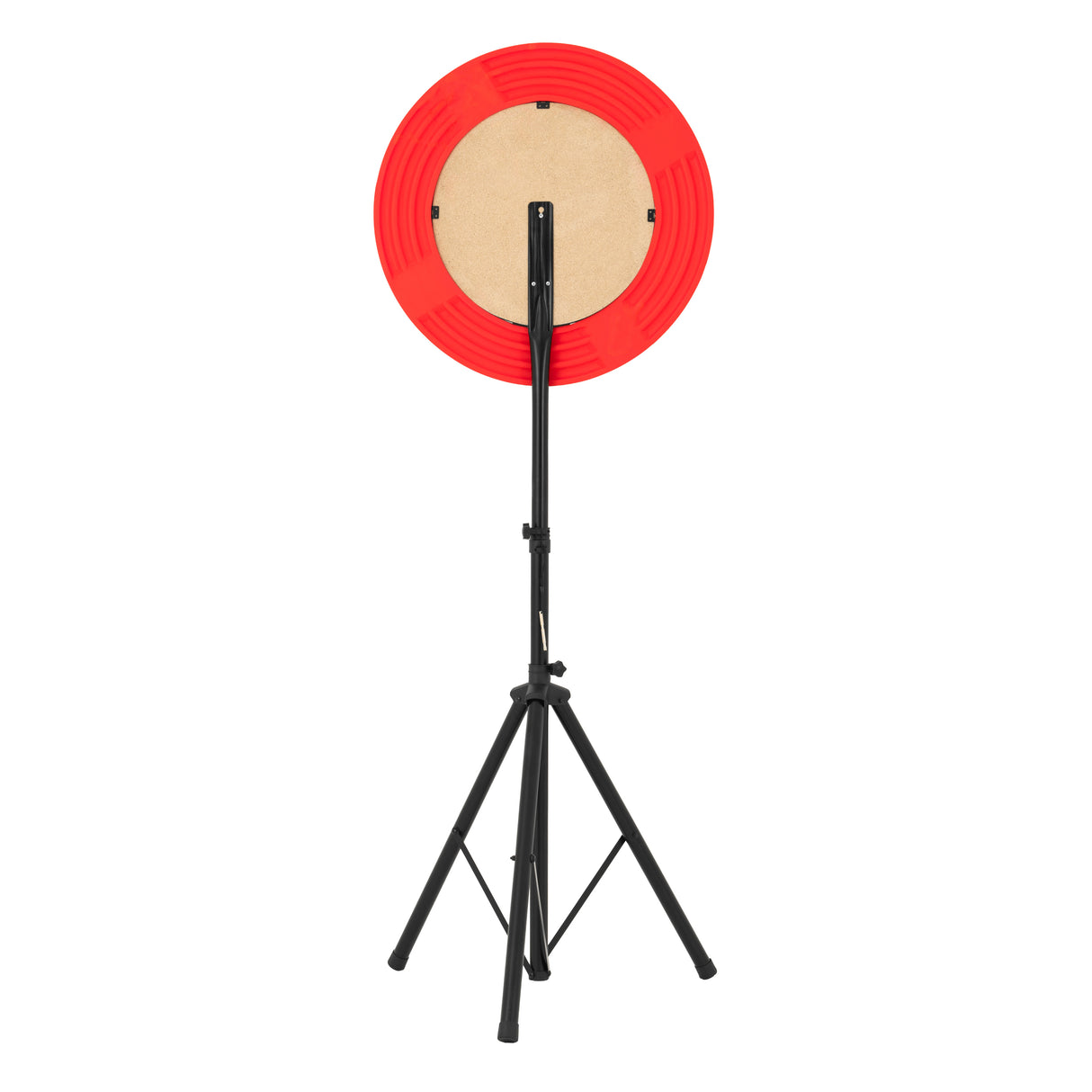 Grått spelbord med röd darttavla, justerbart stativ och LED-lampa, perfekt för spelkvällar och underhållning hemma