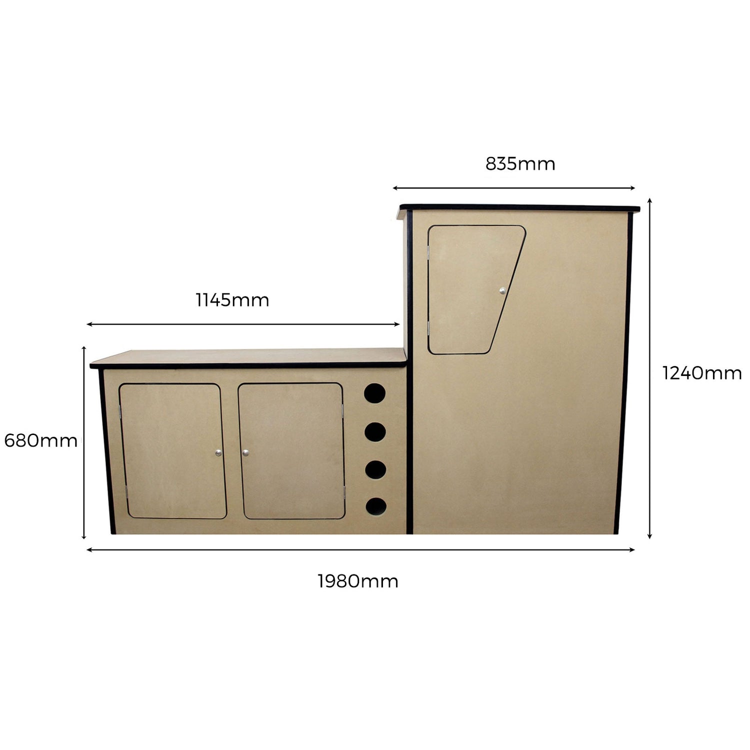 11 m2 Silvergrå Skåpbilsinklädnad & Köksenhet i MDF