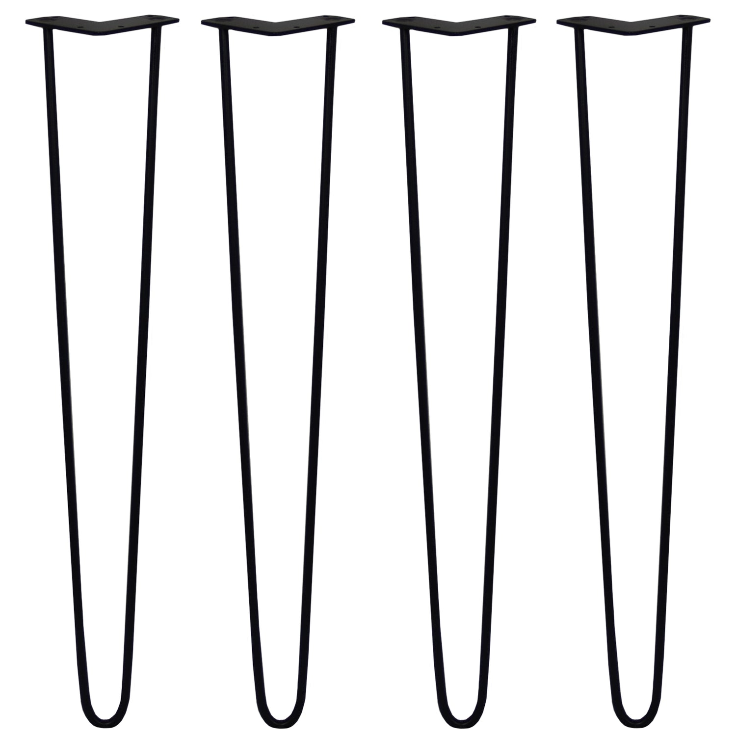 4 x 71 cm Hårnålsben - 2 Stänger - 10 mm - Svart