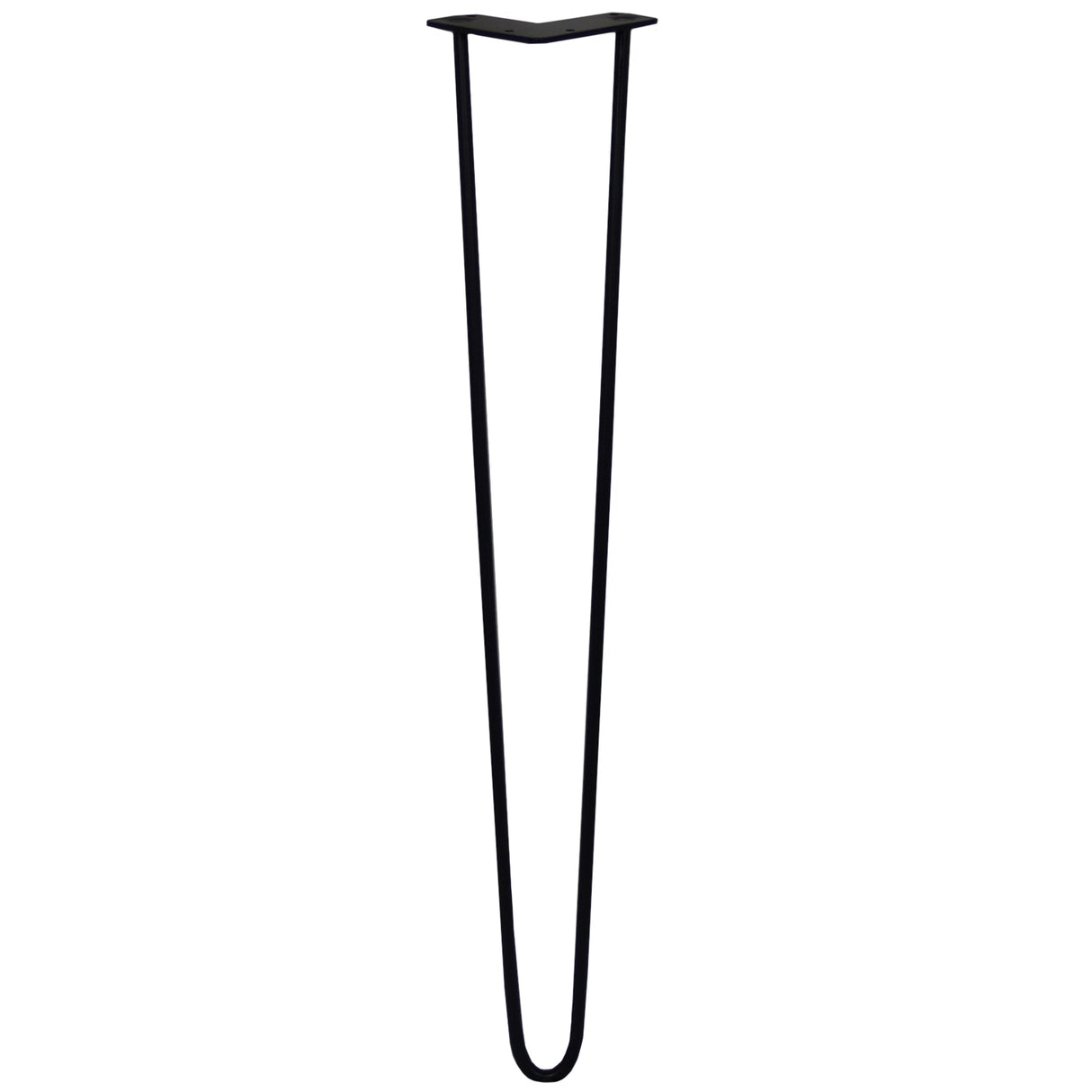 Svarta hårnålsben i metall, 71 cm långa och 10 mm tjocka, med en elegant och smal design för stabilitet och stil