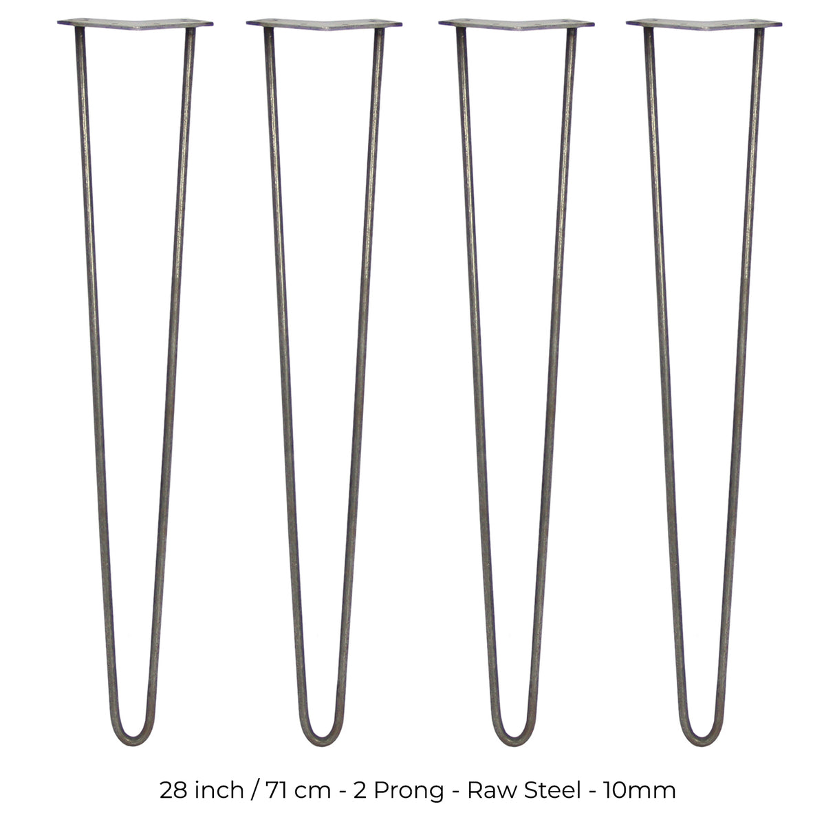 4 x 71 cm Hårnålsben - 2 Stänger - 10 mm - Stål