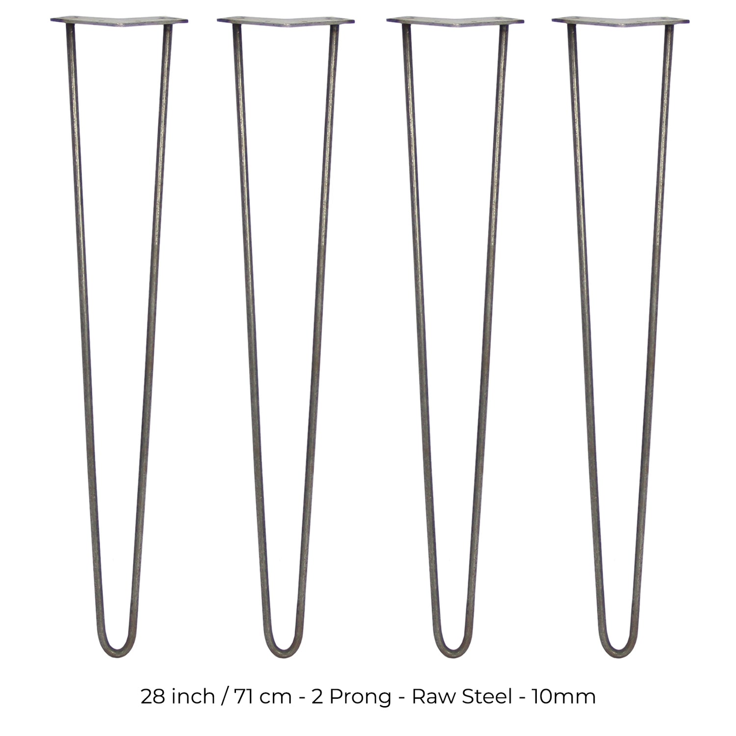 4 x 71 cm Hårnålsben - 2 Stänger - 10 mm - Stål