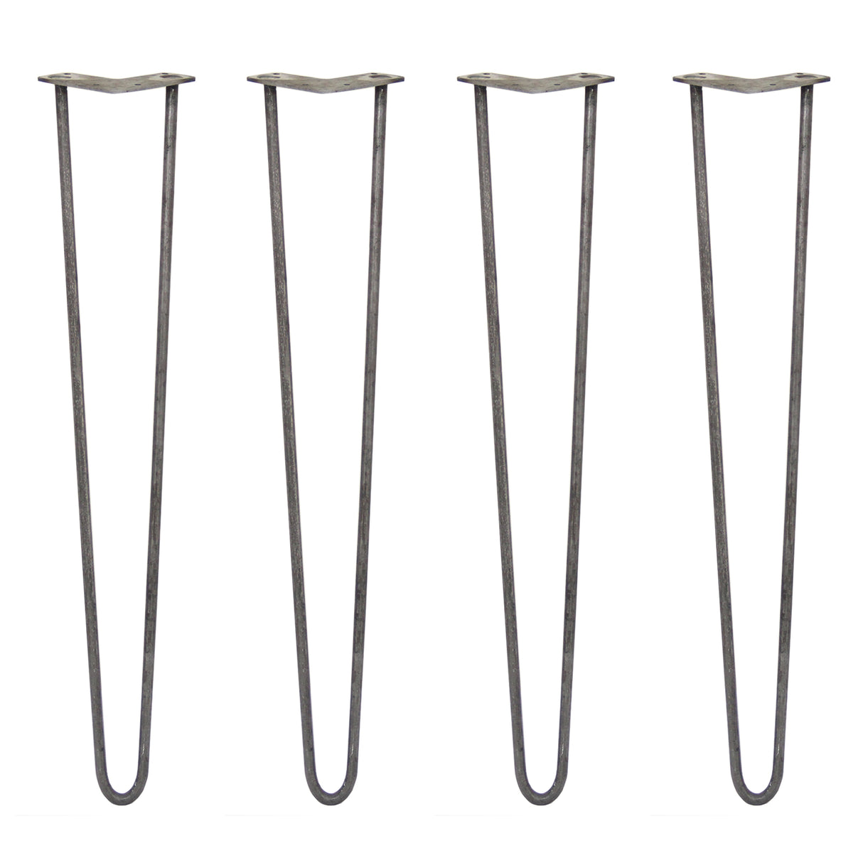 Svart stål hårnålsben, 71 cm långa, med en 12 mm tjocklek, fyra stycken med en enkel, elegant design för stabilitet