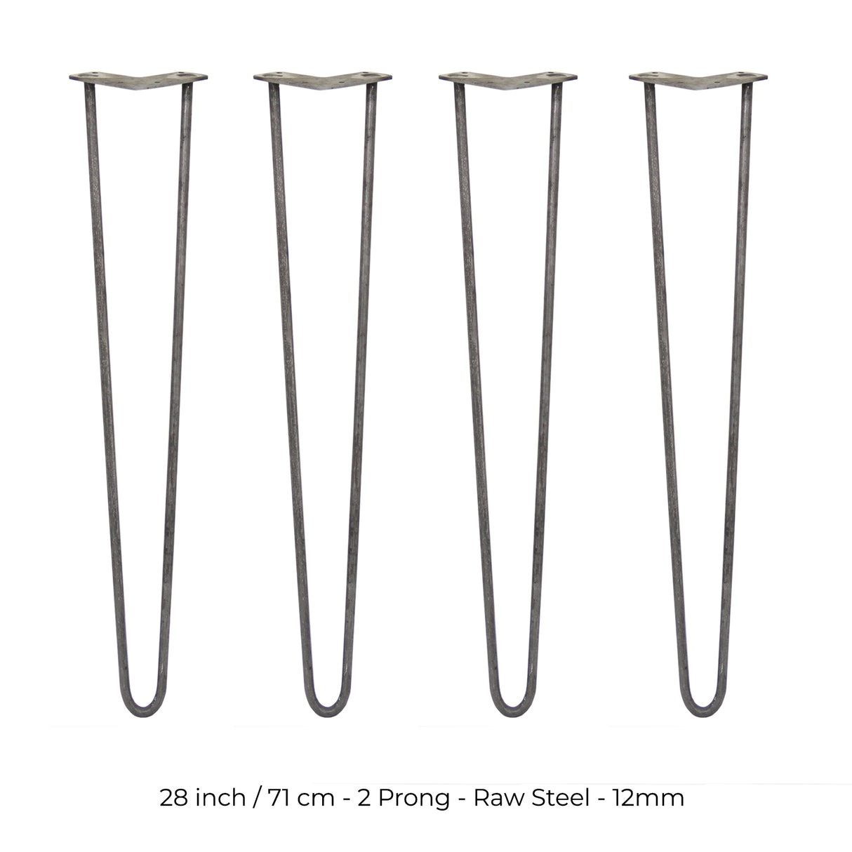 4 x 71 cm Hårnålsben - 2 Stänger - 12 mm - Stål