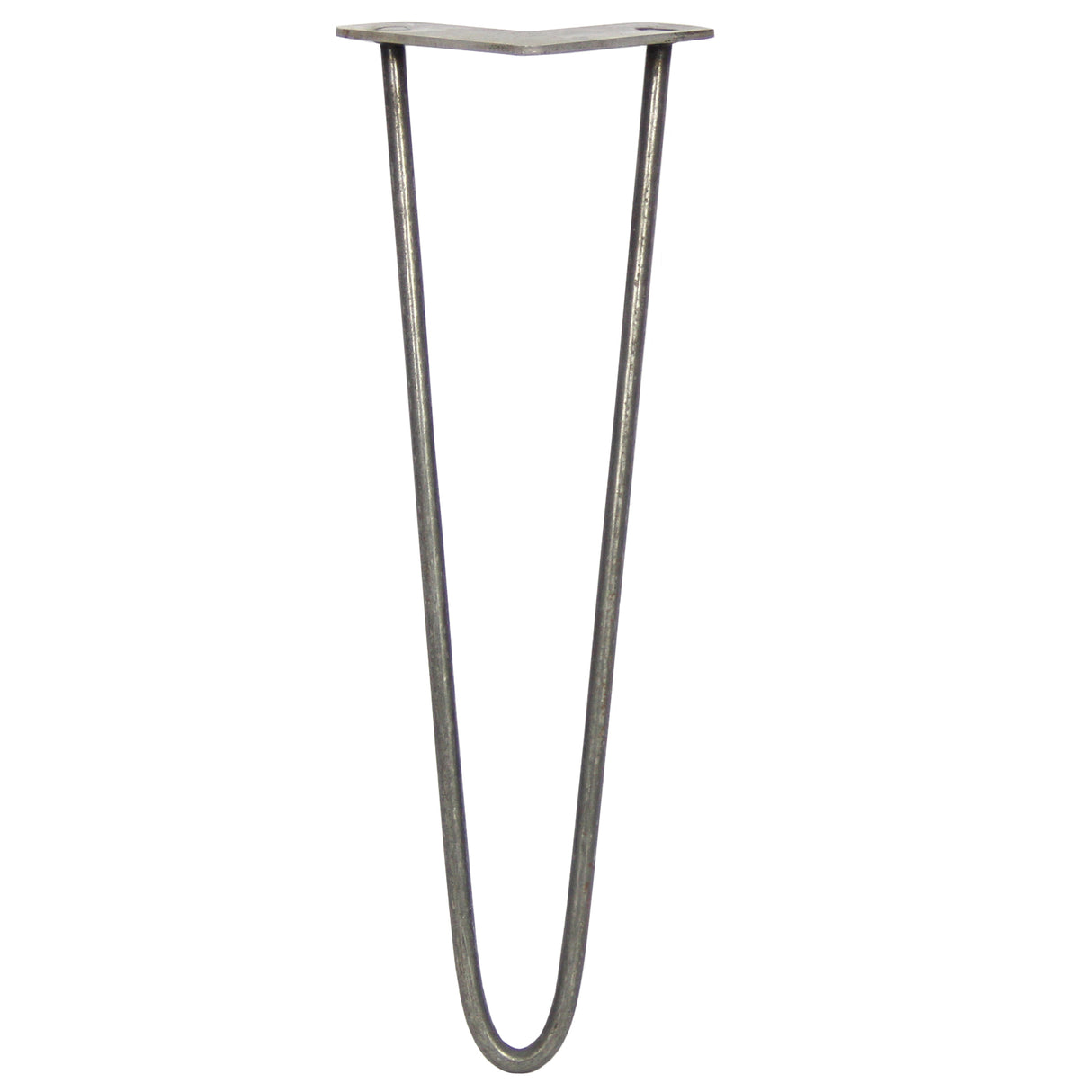 Hårnålsben i stål, 40 cm långa och 10 mm tjocka, med en slät, metallisk yta och en elegant, böjd form för stabilitet