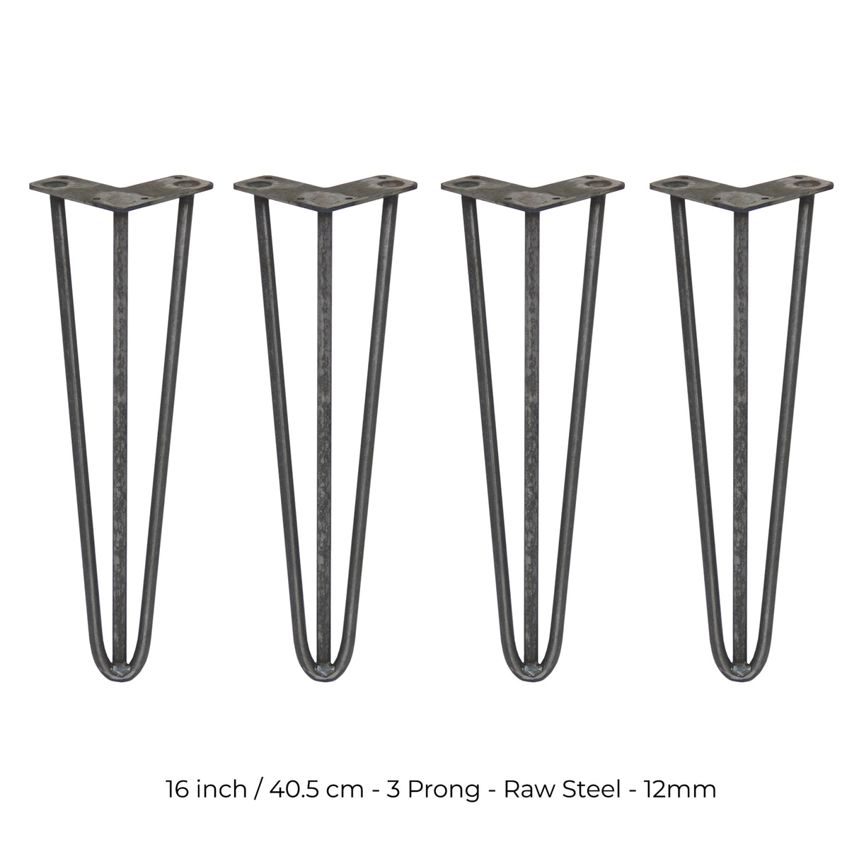 4 x 40 cm Hårnålsben - 3 Stänger - 12 mm - Stål