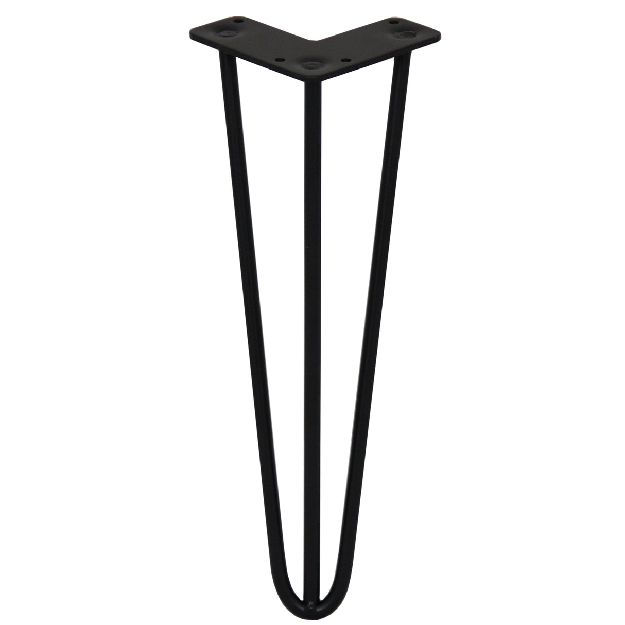 Svarta hårnålsben i metall, 35 cm långa, med tre stänger och 10 mm diameter, perfekt för möbelbygge och renovering