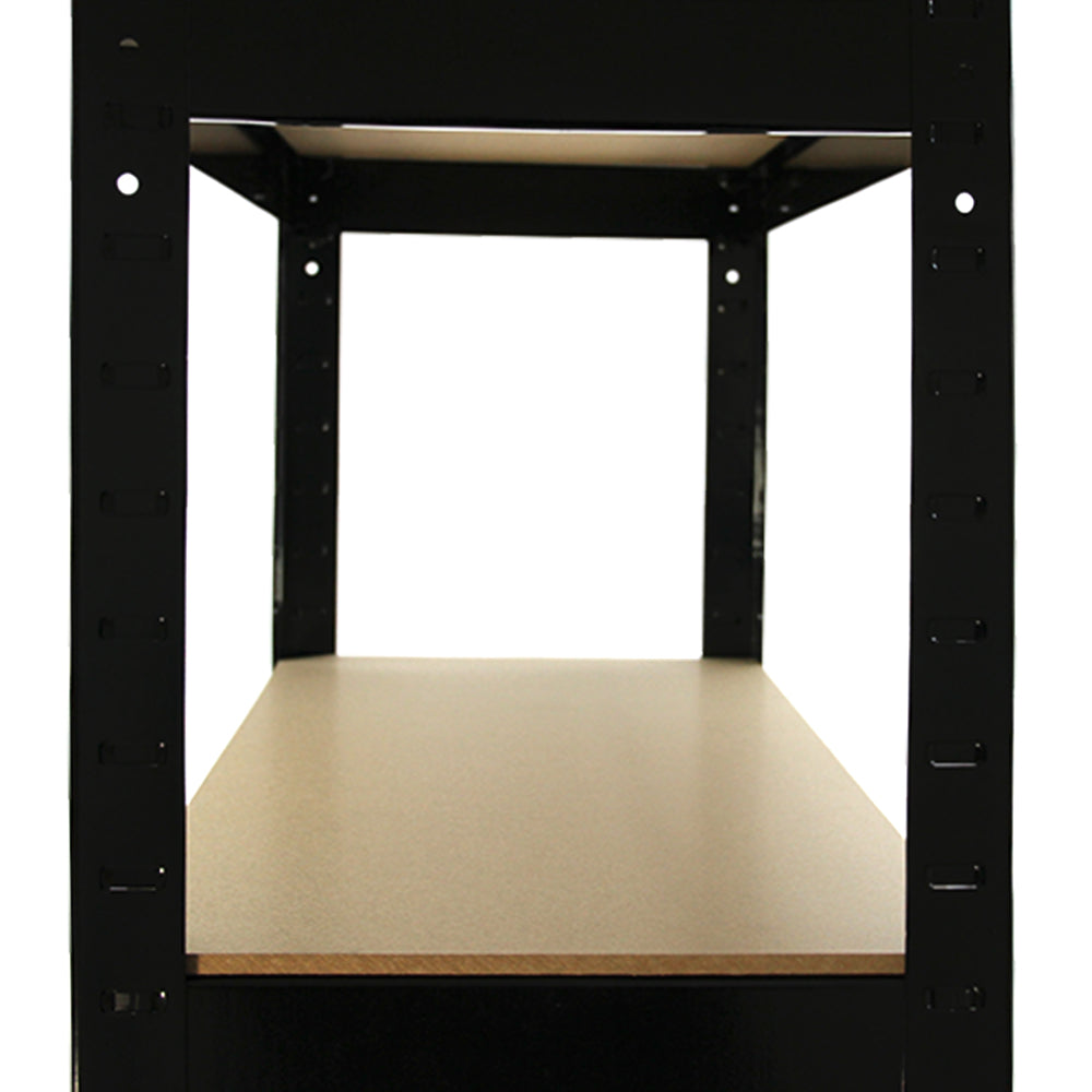 5 x T-RAX Svarta Hyllenheter i Metall 75cm x 150cm x 30cm