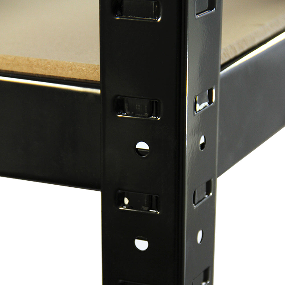 5 x T-RAX Svarta Hyllenheter i Metall 75cm x 150cm x 30cm