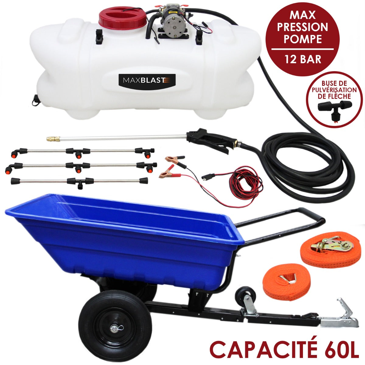 ATV Tippvagn & 60 Liters Spray