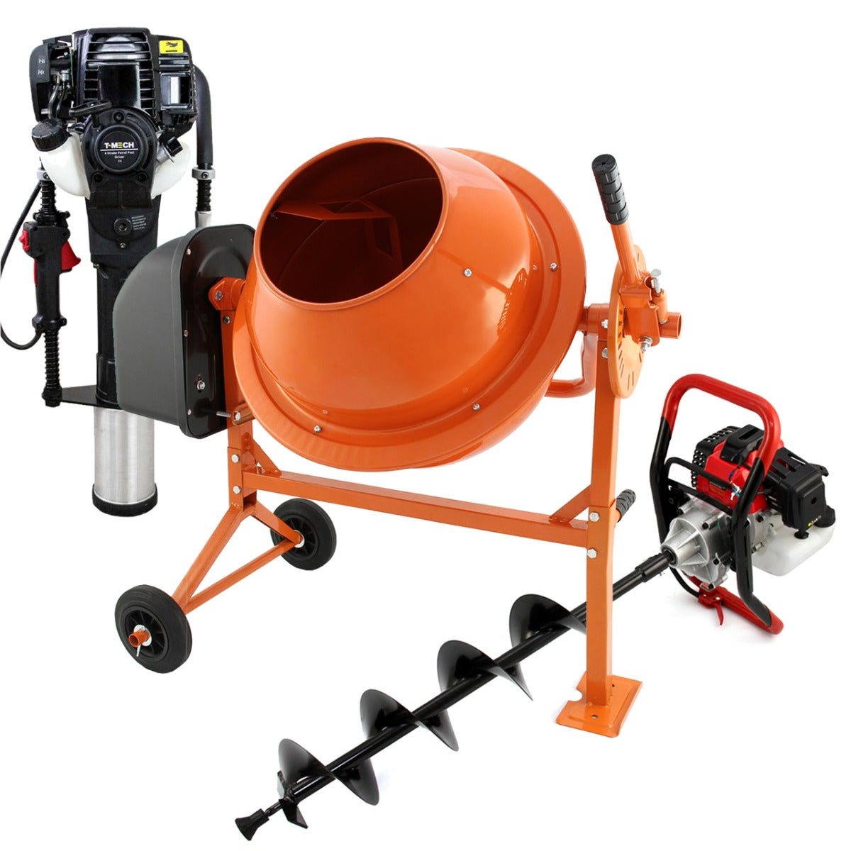 T-Mech Jordborr, Cementblandare & 4-takts Stolpdrivare