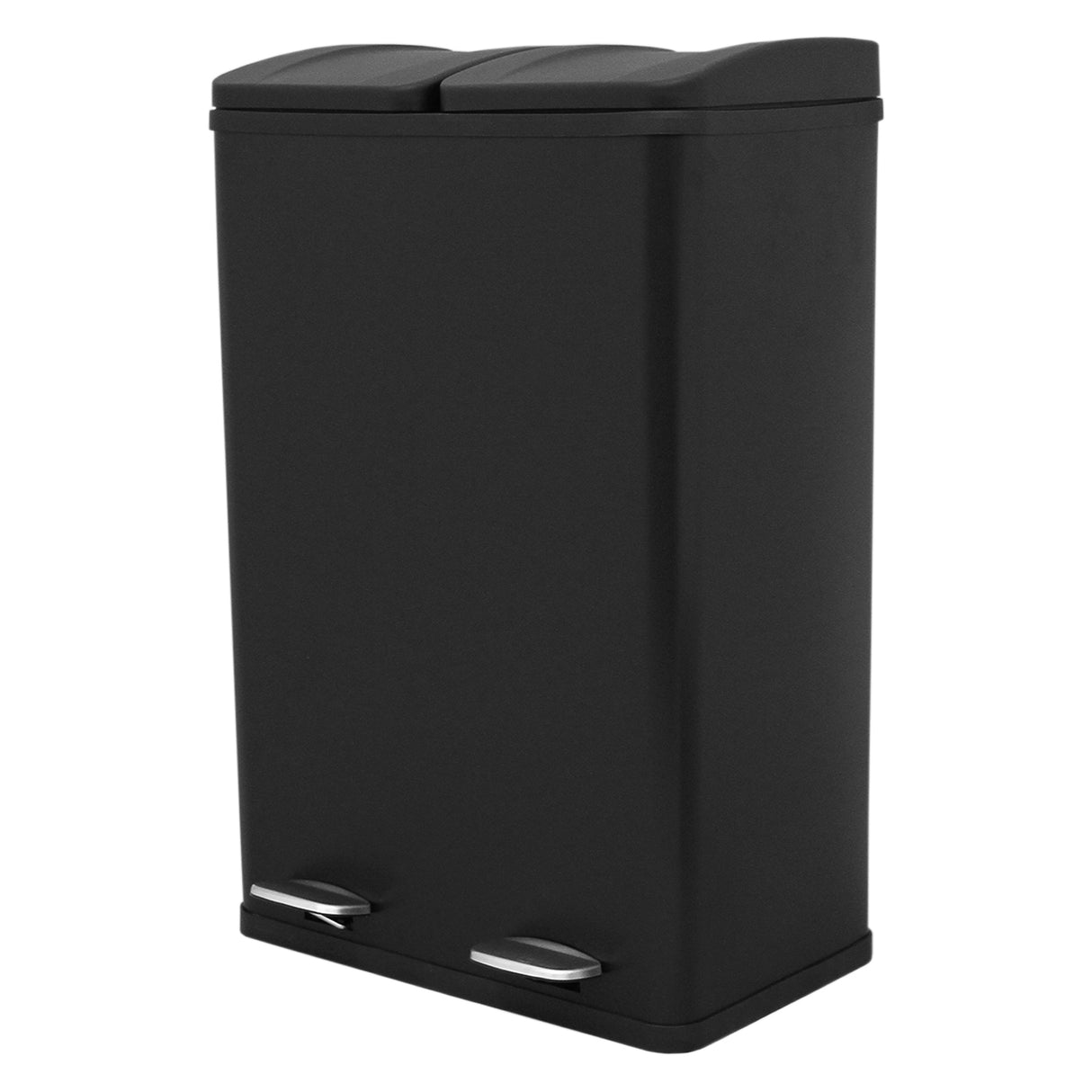 60 L Dubbla Soptunnor med pedaler | Svart