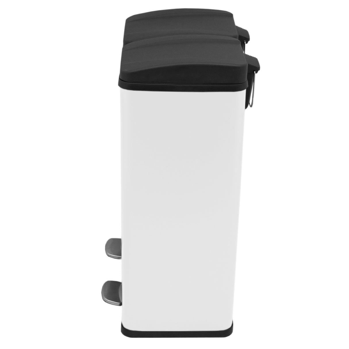 60 L Dubbla Soptunnor med pedaler | Vit