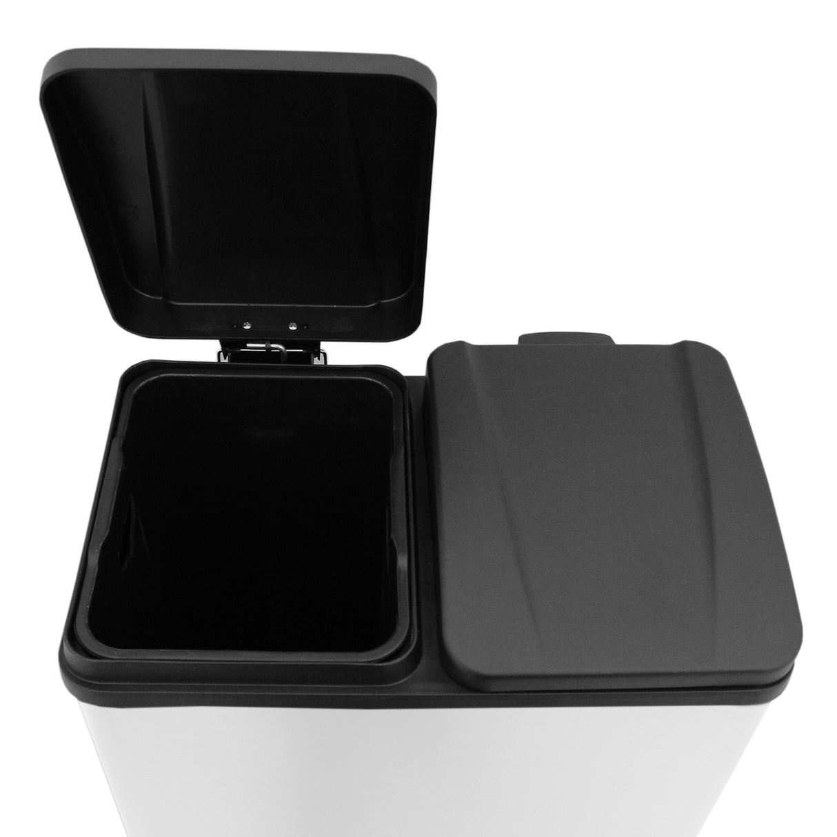 60 L Dubbla Soptunnor med pedaler | Vit