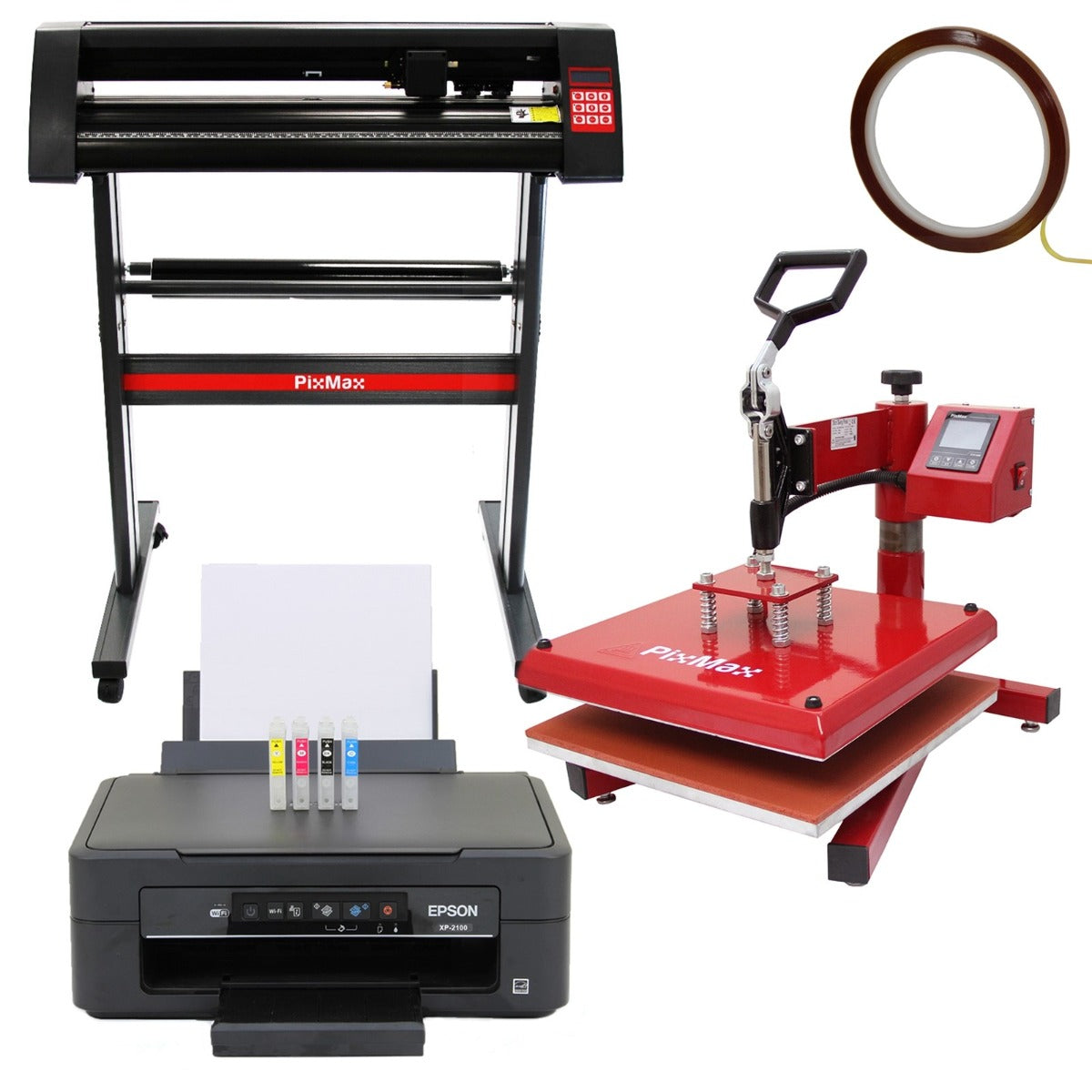 38cm Svängbar Värmepress, 720mm Skärplotter & Epson-skrivare