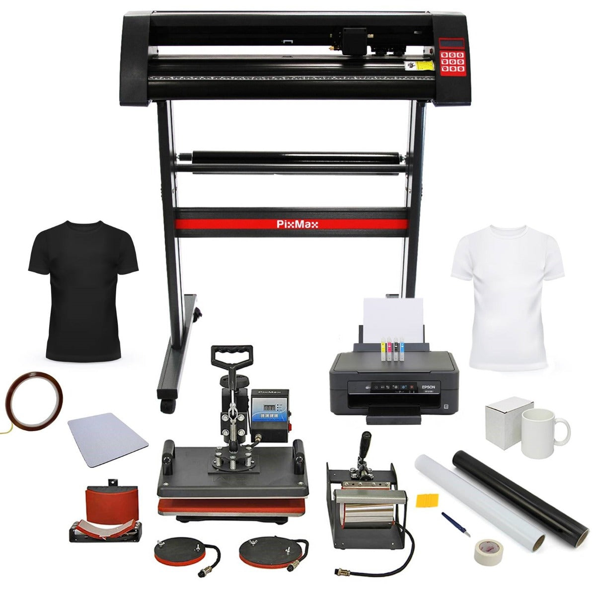 PixMax Da Vinci-Paket 5 i 1 Värmepress, Skärplotter & Skrivare