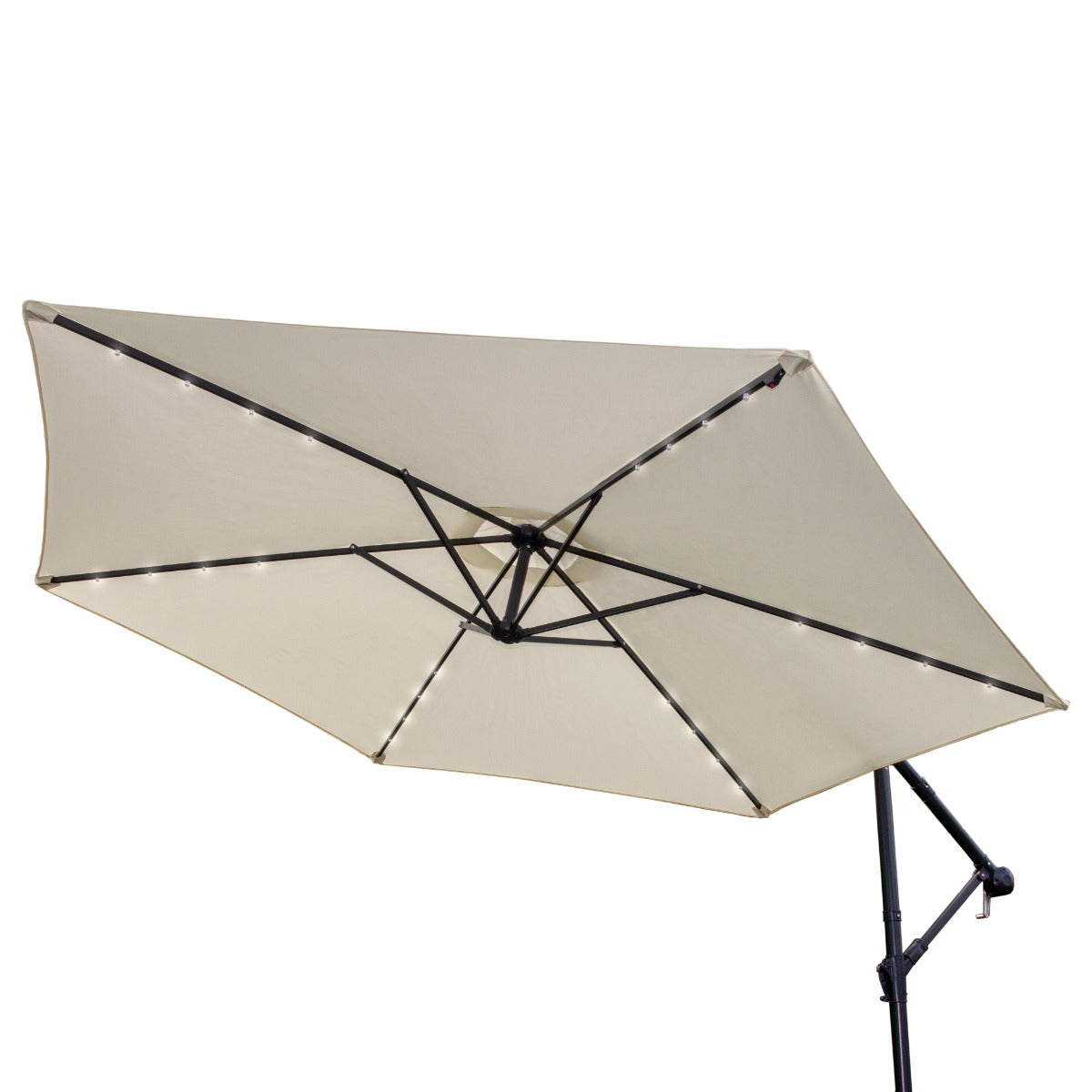 Gräddvitt 3m LED Cantilever Parasoll
