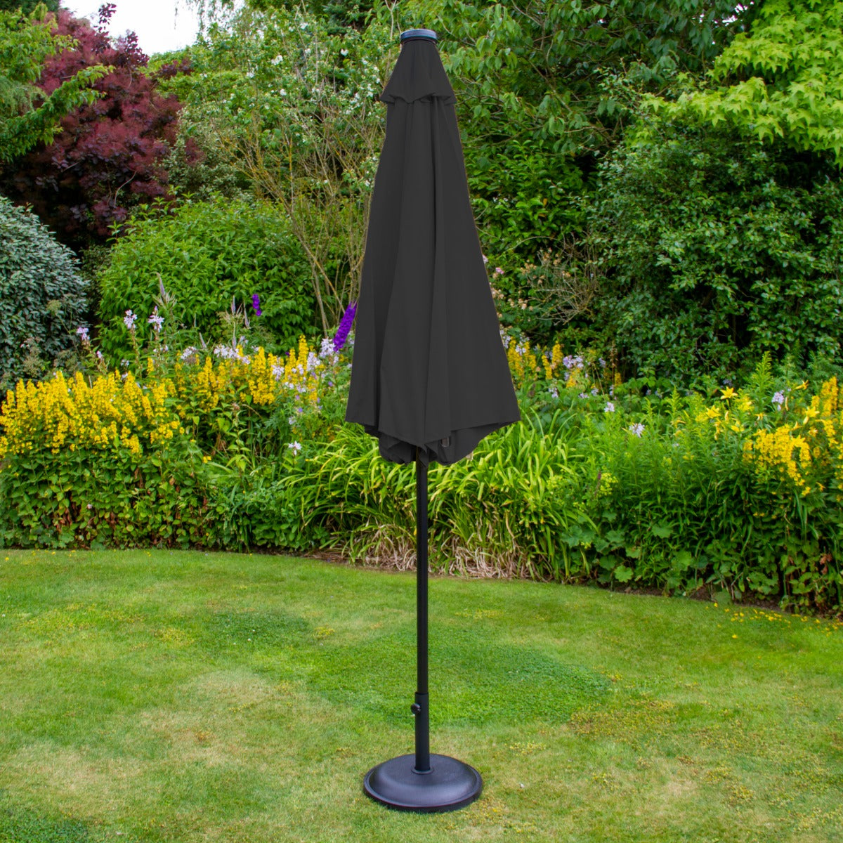 Grått 2.7m LED Lutande Parasoll