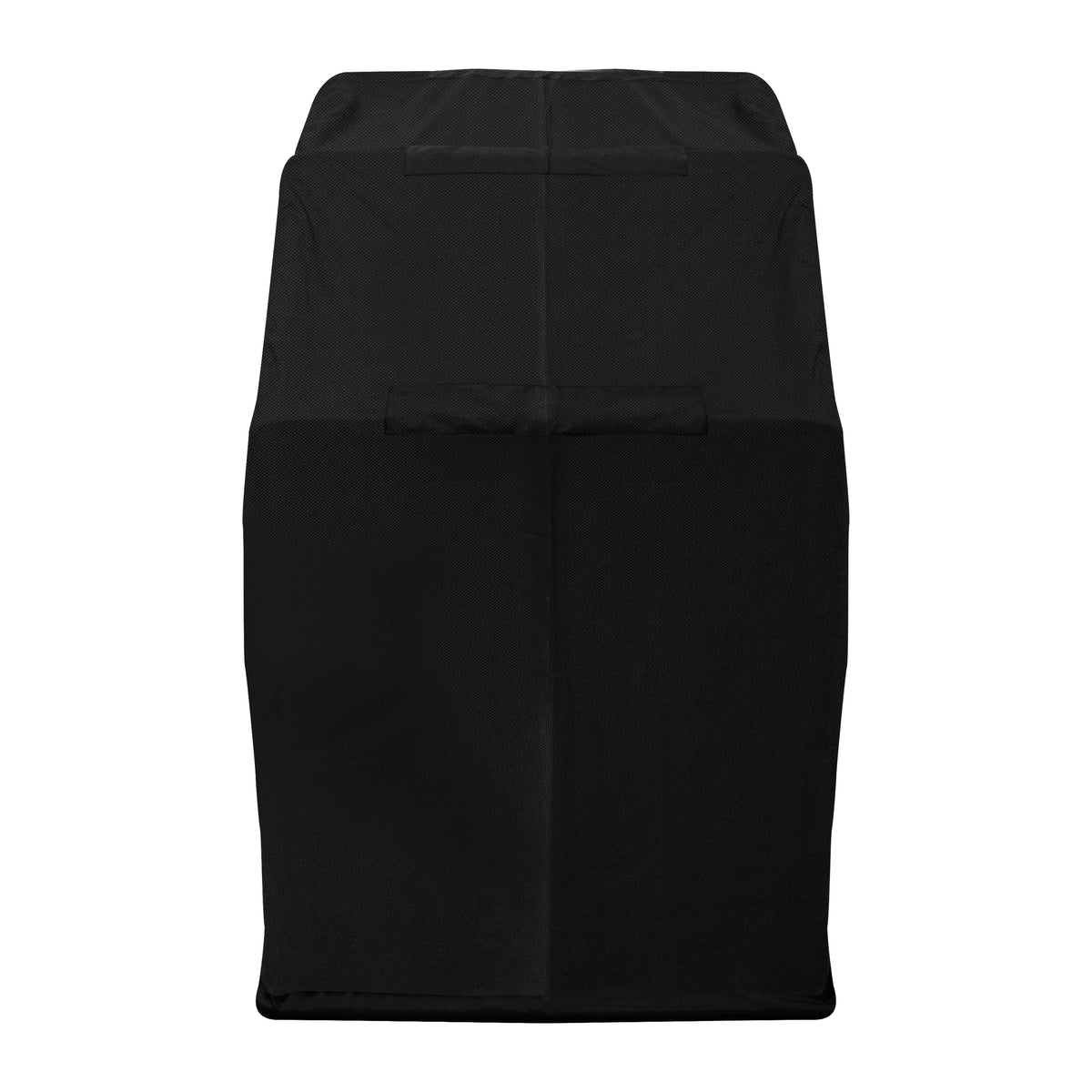 Svart skyddande överdrag för möbler, tillverkat av slitstark polyester med en mjuk yta och rektangulär form för perfekt passform