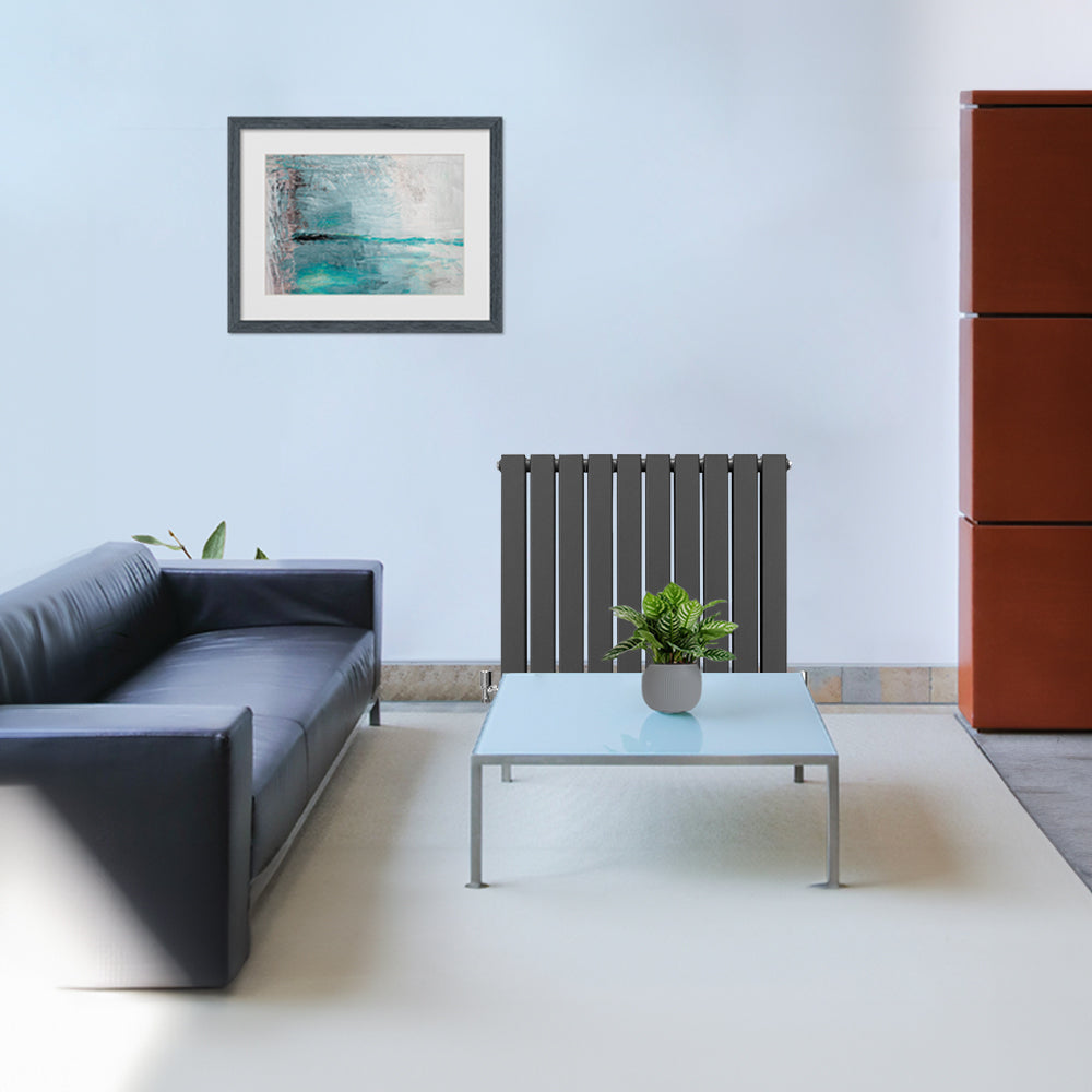 Designerradiatorer med Platta Paneler Mörkgrå 600mm x 700mm