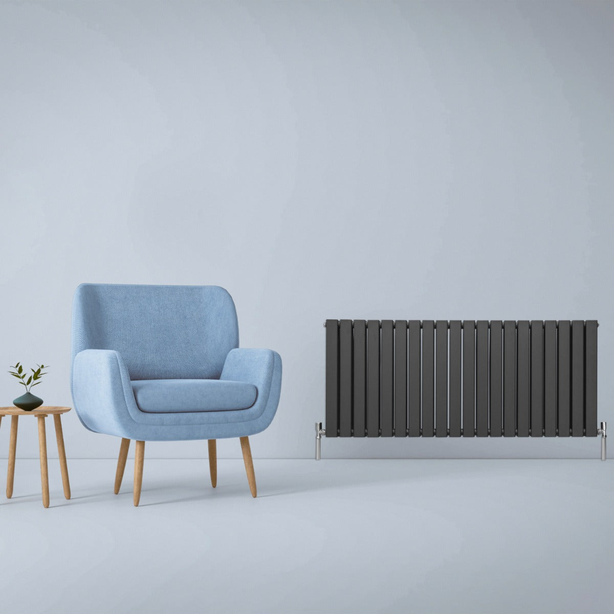 Designerradiatorer med Platta Paneler Mörkgrå 600mm x 1400mm