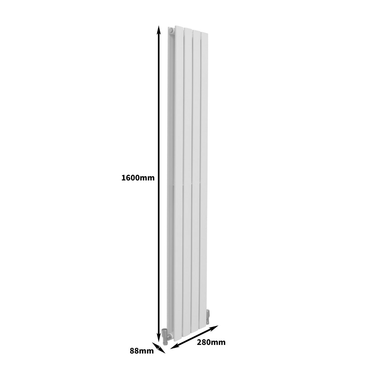 Designerradiatorer med Platta Paneler Vita 1600mm x 280mm