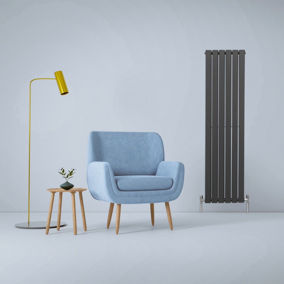 Designerradiatorer med Platta Paneler Mörkgrå 1600mm x 420mm